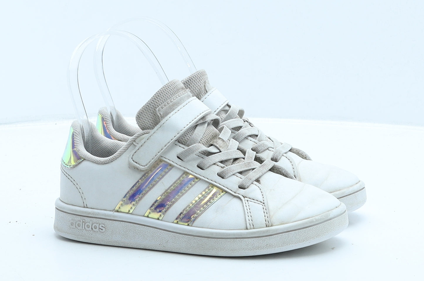 adidas Girls White Leather Trainer UK 11 29