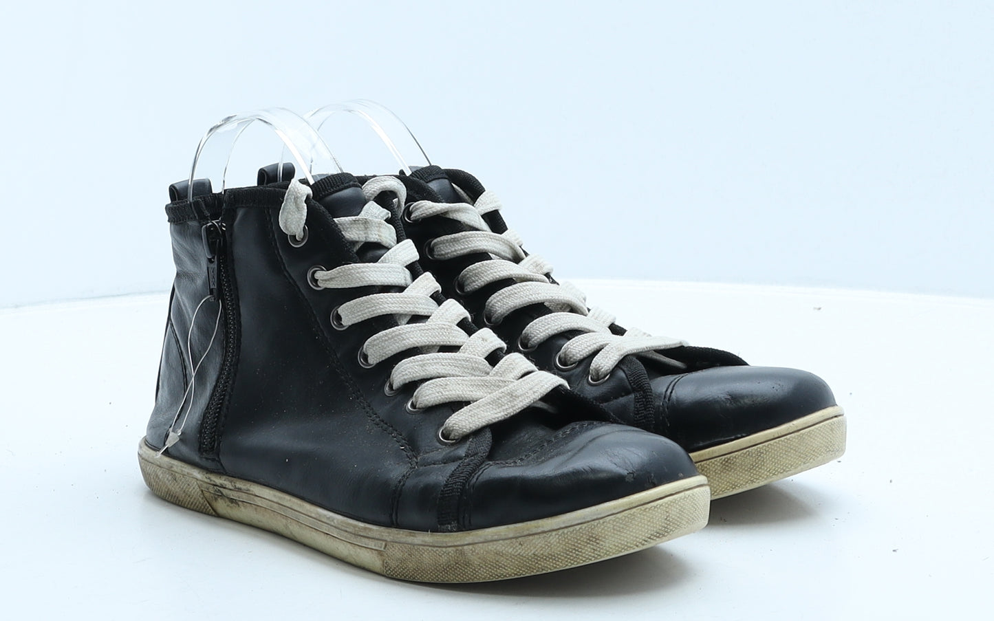 George Womens Black Leather Trainer Boot UK 5 38