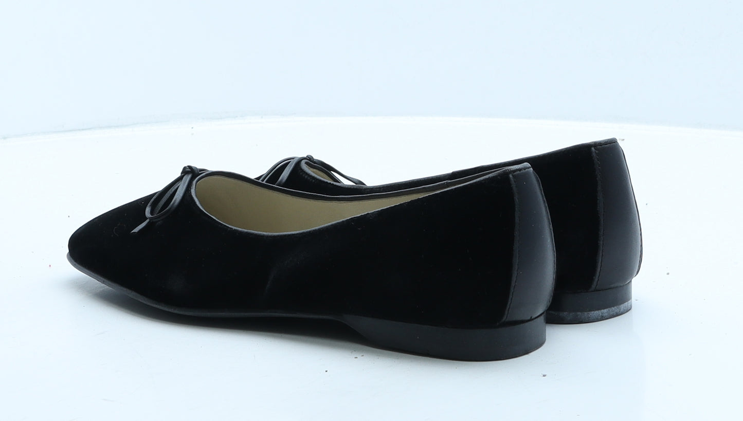 Laura Ashley Womens Black Fabric Ballet Flat UK 6 39
