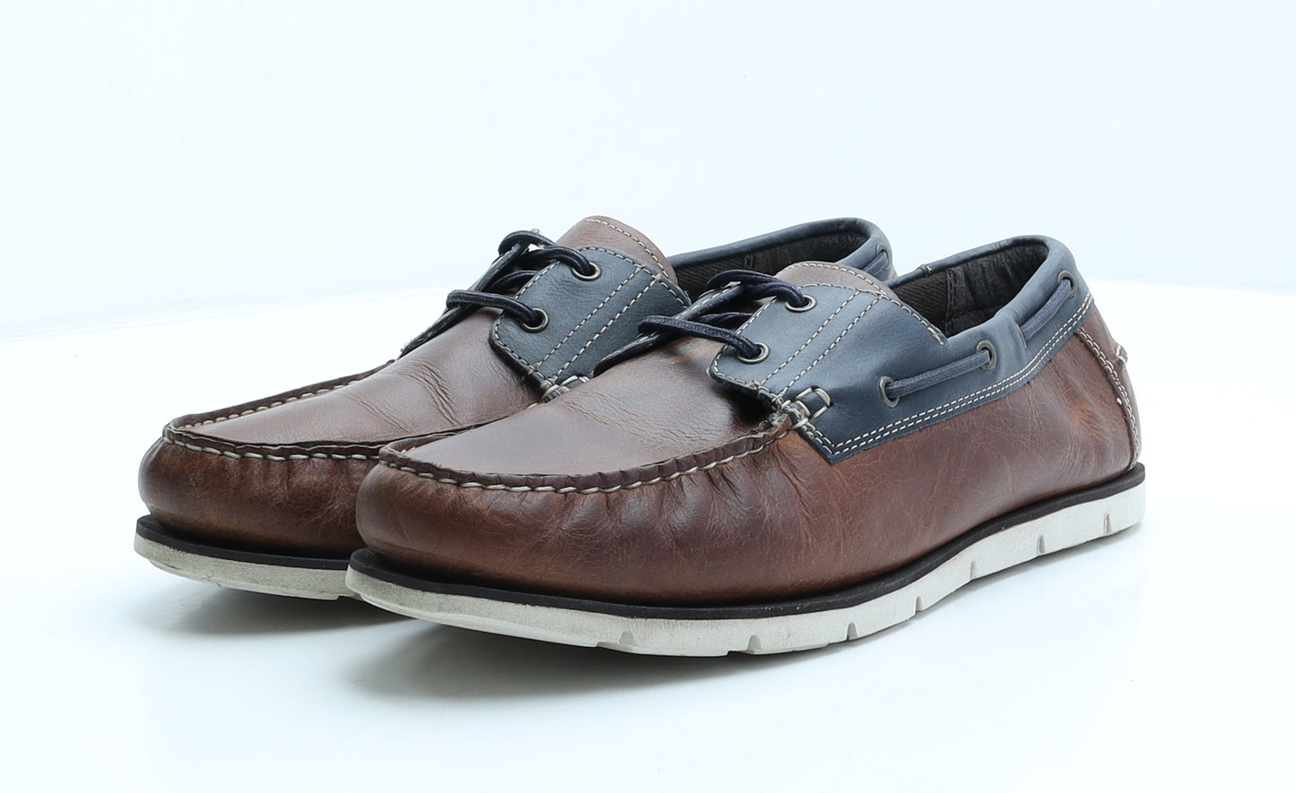 Red Tape Mens Brown Leather Boat Shoe Casual UK 10 44 US 11