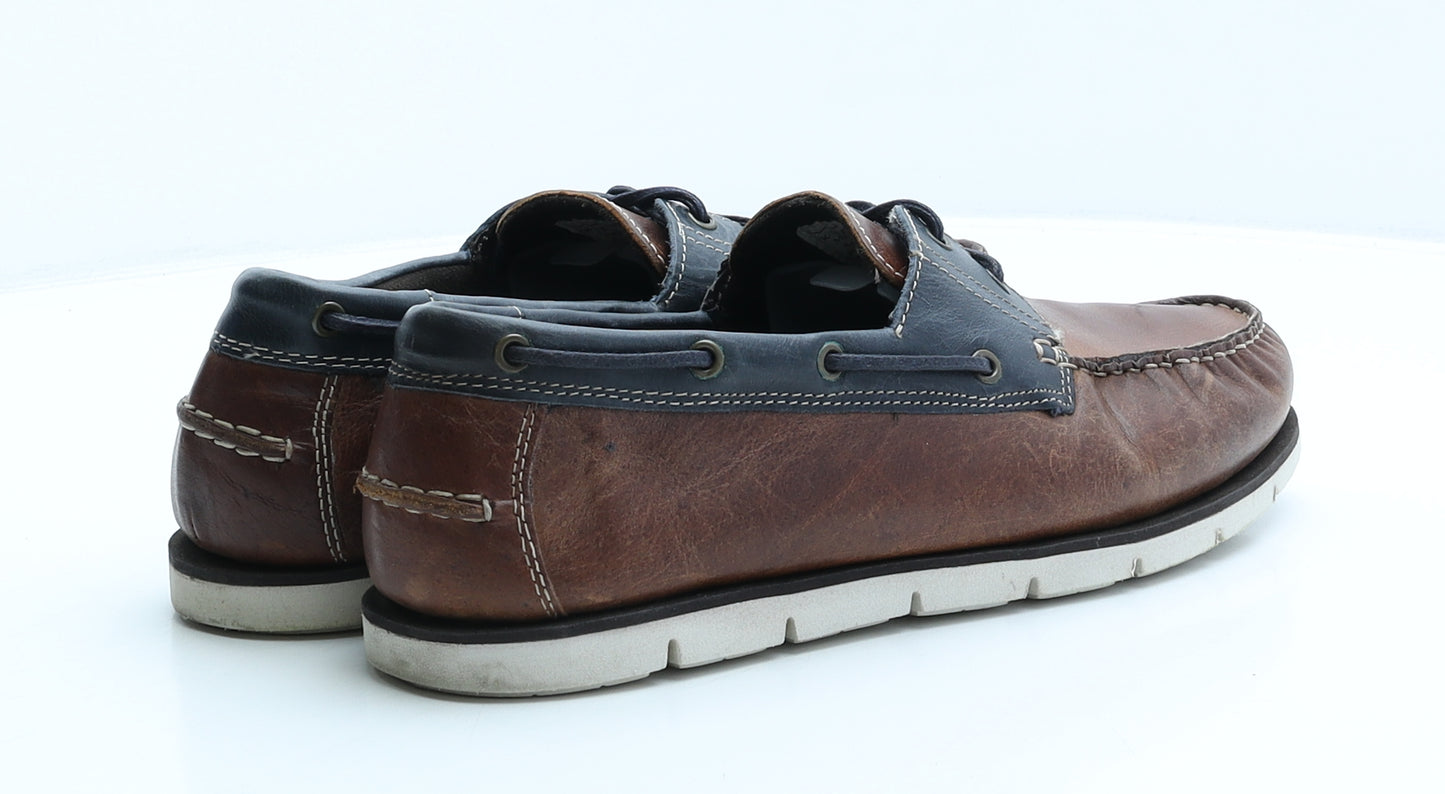 Red Tape Mens Brown Leather Boat Shoe Casual UK 10 44 US 11