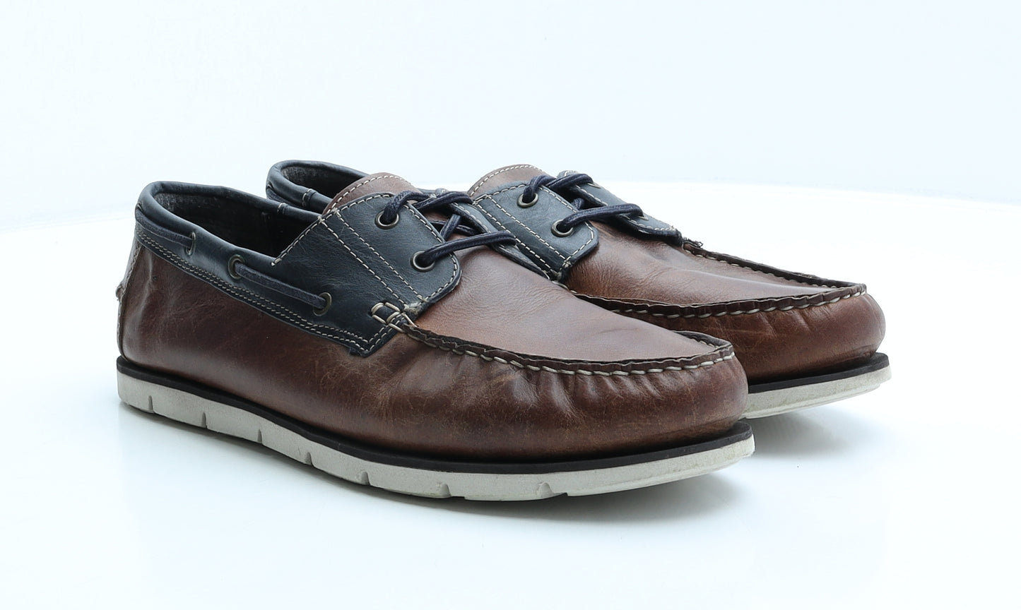 Red Tape Mens Brown Leather Boat Shoe Casual UK 10 44 US 11