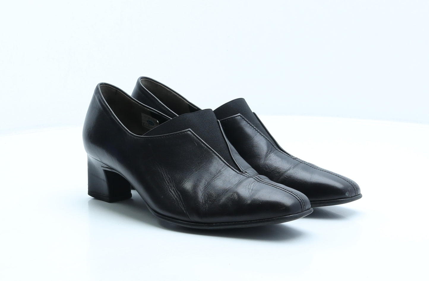 Gabor Womens Black Leather Court Heel UK 5