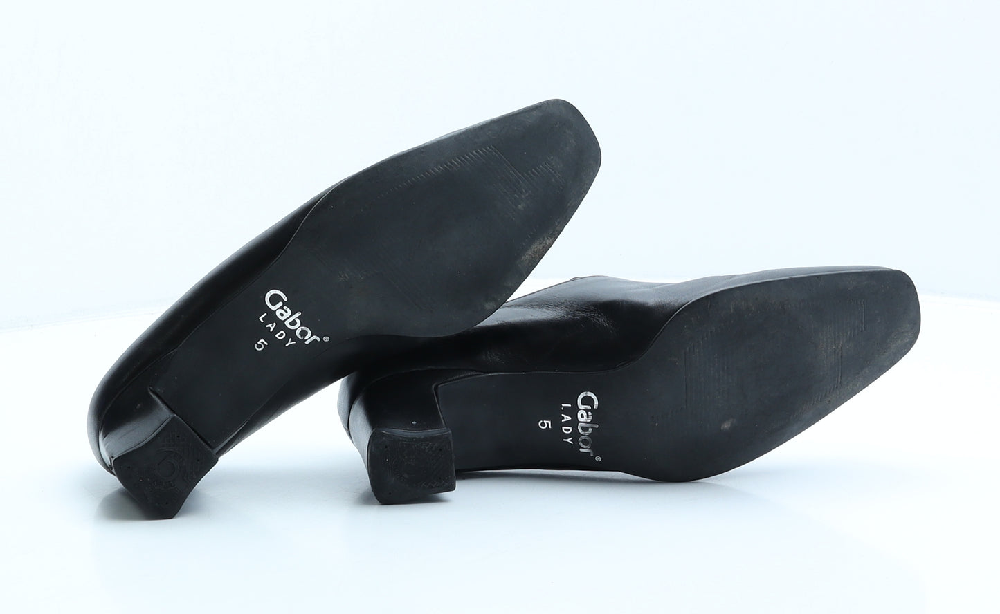 Gabor Womens Black Leather Court Heel UK 5