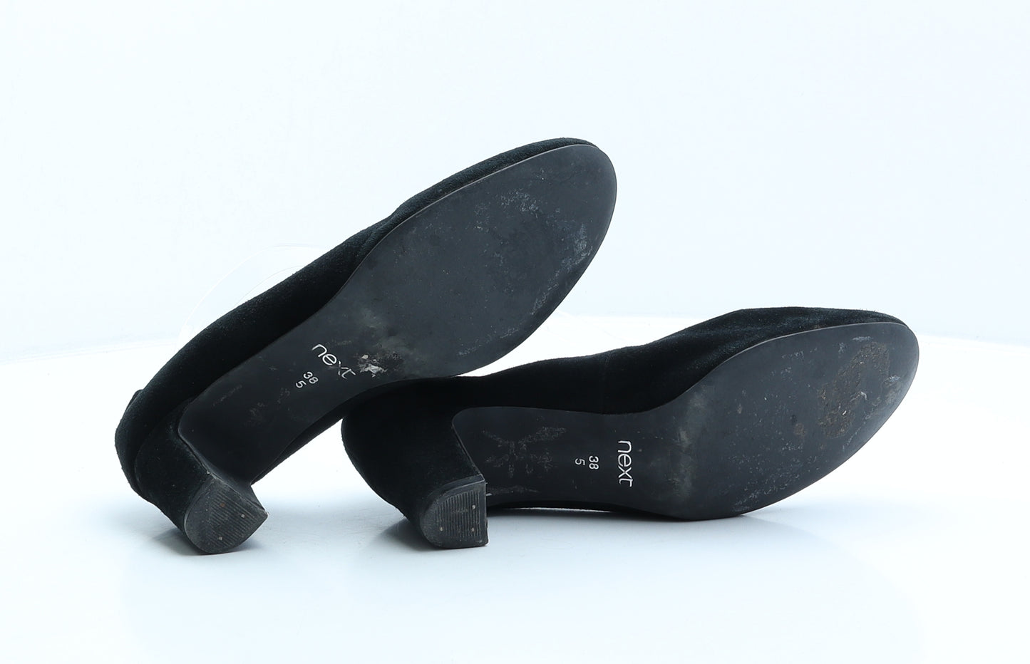 NEXT Womens Black Leather Court Heel UK 5 38