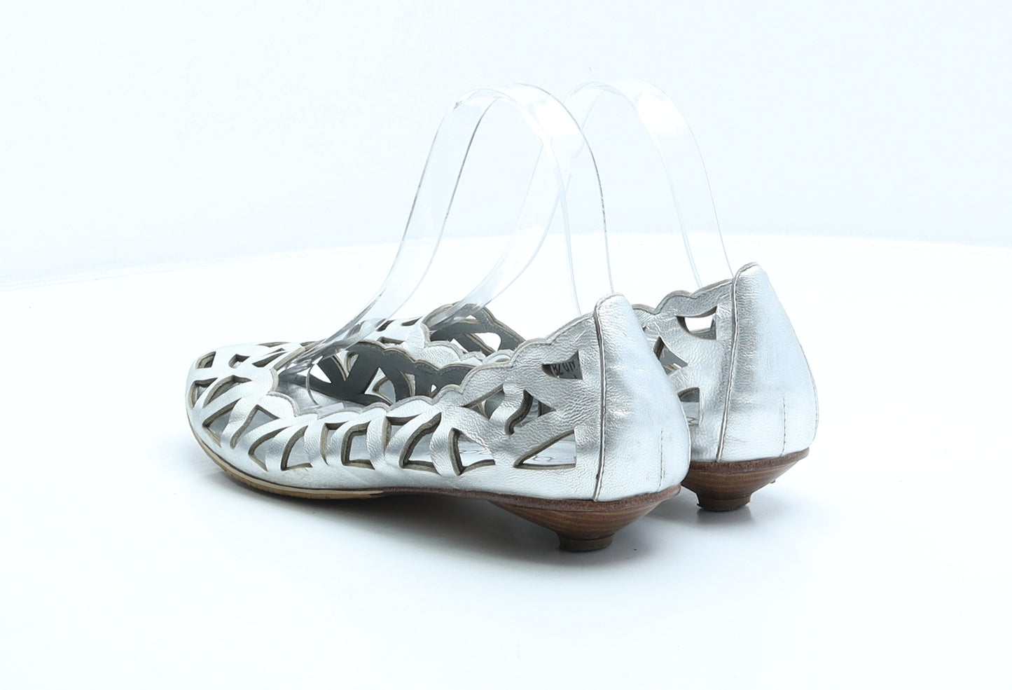 Moda in Pelle Womens Silver Geometric Leather Ballet Flat UK 5 38