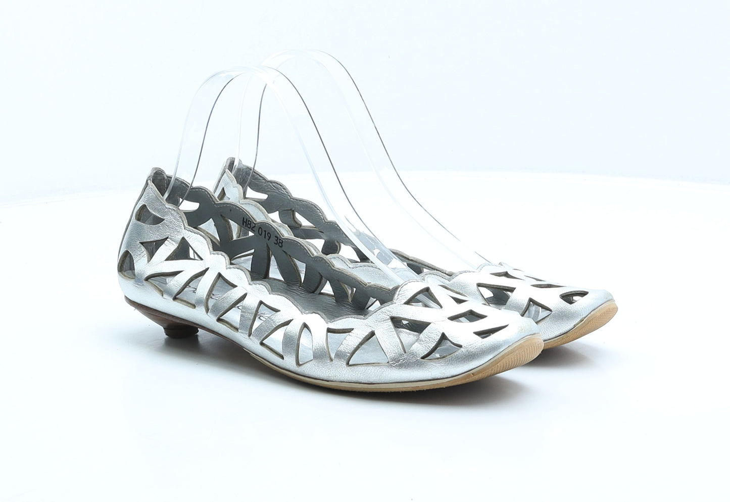 Moda in Pelle Womens Silver Geometric Leather Ballet Flat UK 5 38