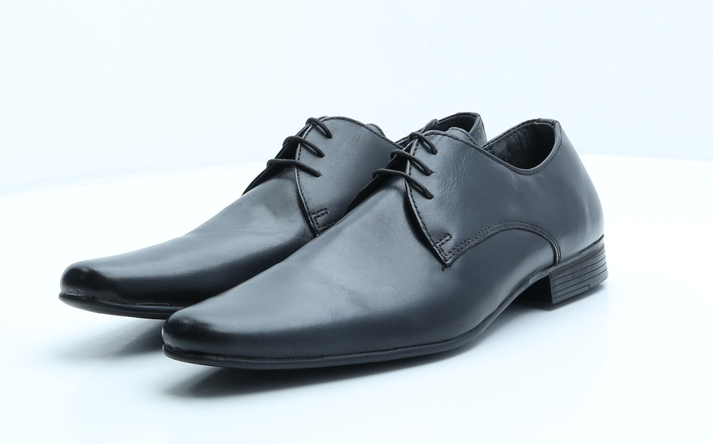 Alloy Mens Black Leather Derby Dress UK 8.5 42