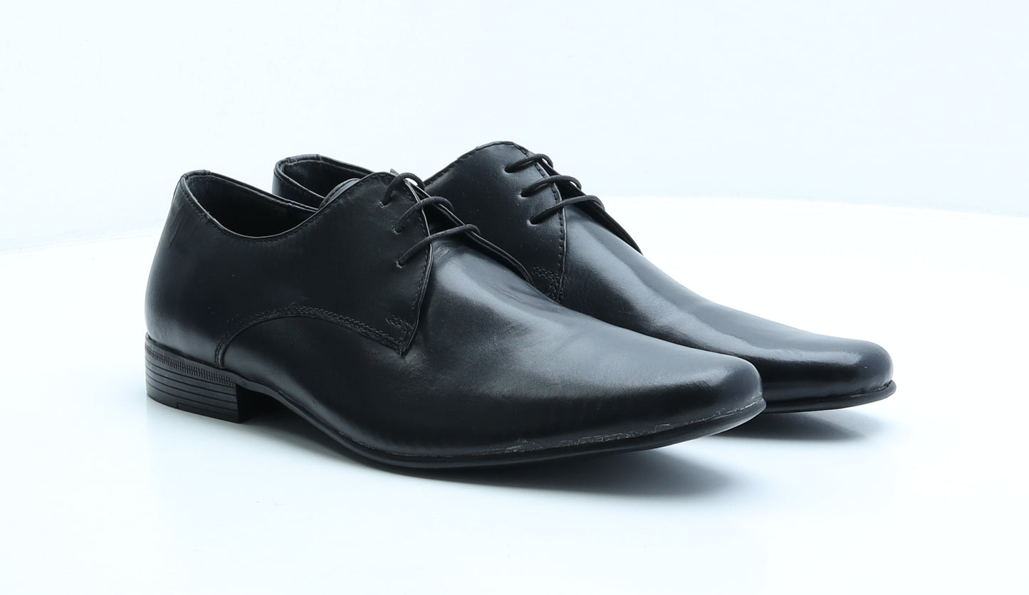 Alloy Mens Black Leather Derby Dress UK 8.5 42