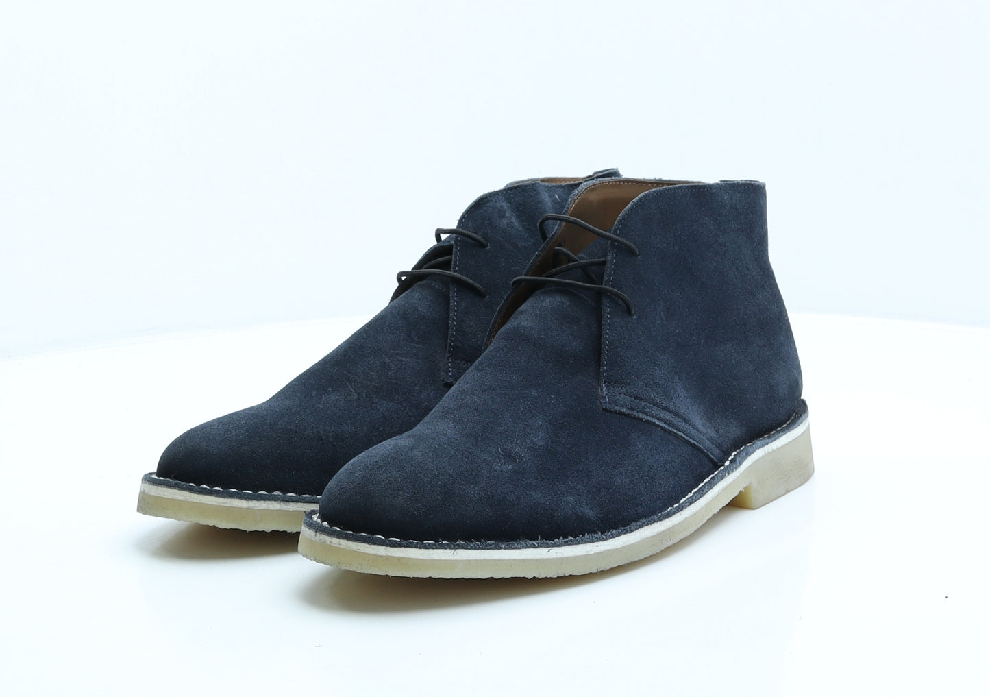 Hall & Sloane Mens Blue Leather Desert Boot UK 8