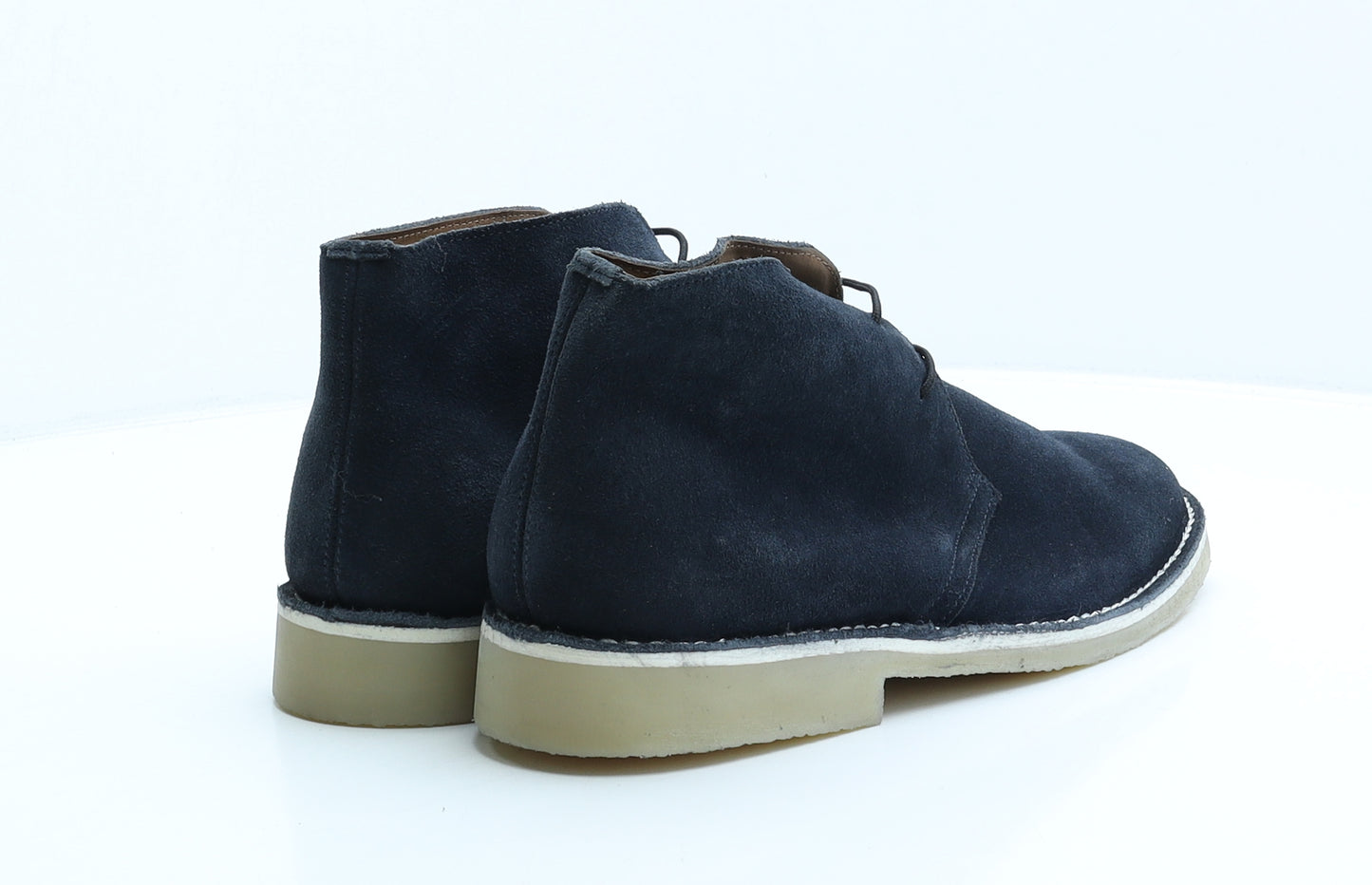 Hall & Sloane Mens Blue Leather Desert Boot UK 8