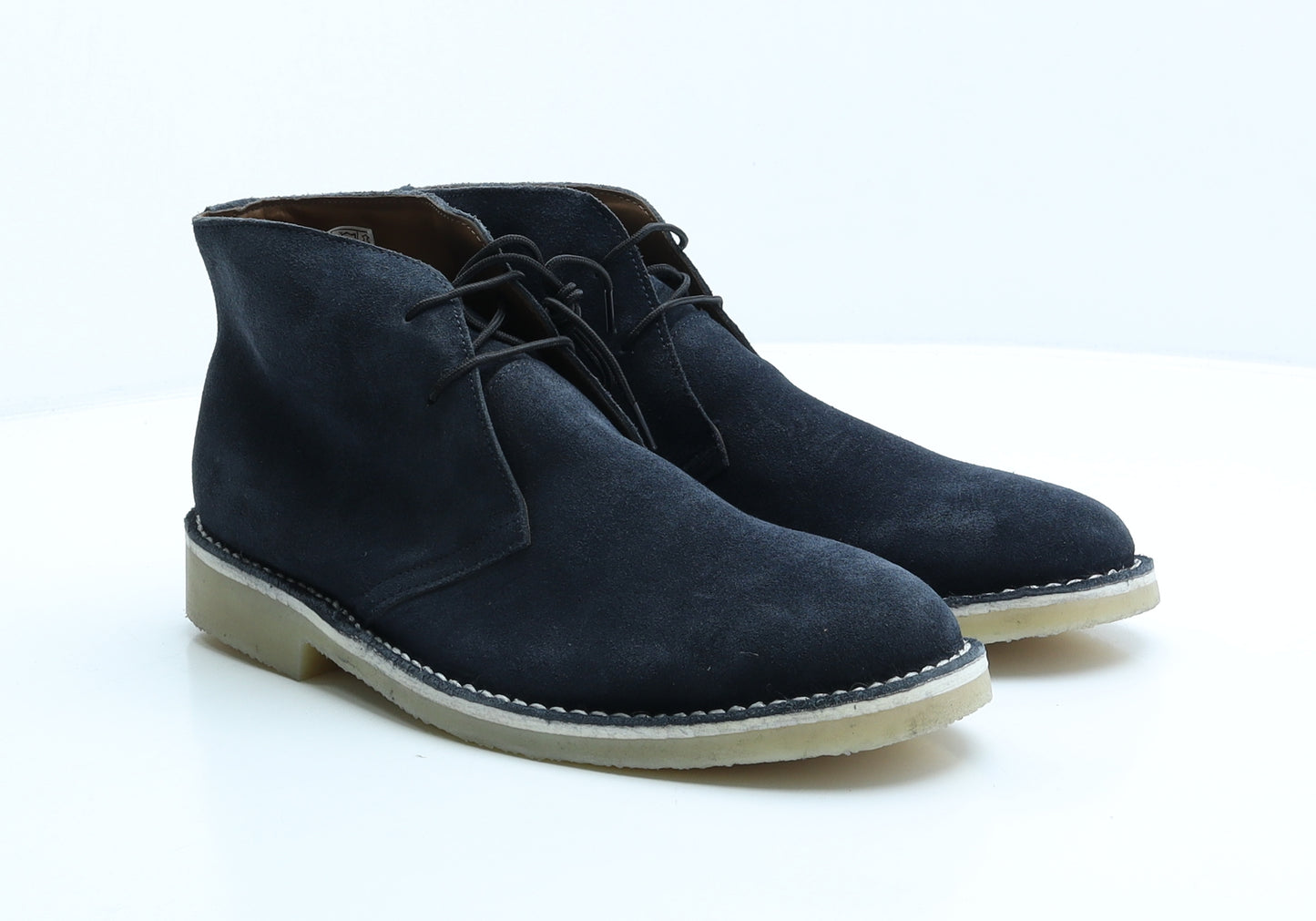Hall & Sloane Mens Blue Leather Desert Boot UK 8