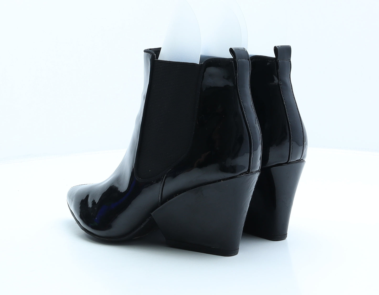 Sole Diva Womens Black Patent Leather Chelsea Boot UK 5