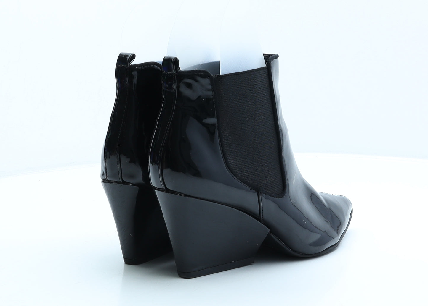 Sole Diva Womens Black Patent Leather Chelsea Boot UK 5