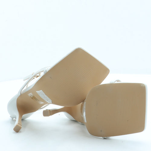 SheIn Womens White Leather Strappy Heel UK 7 40 US 9