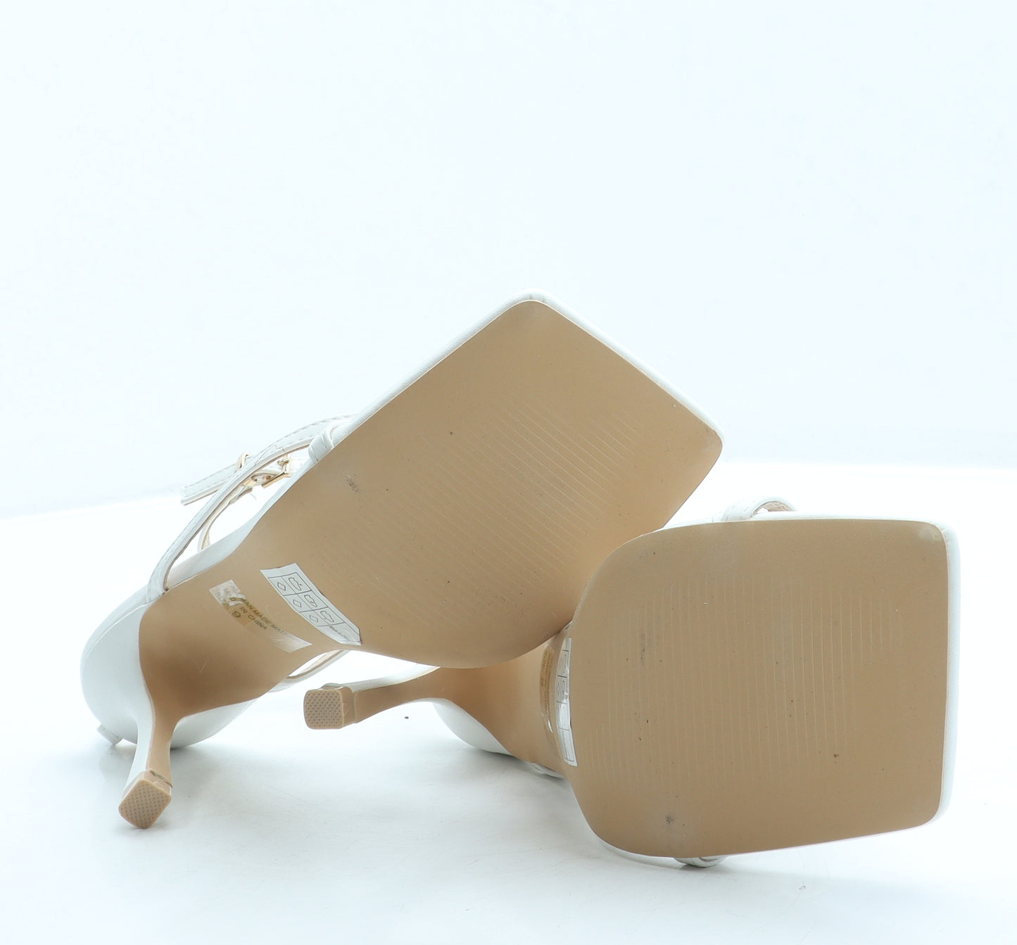 SheIn Womens White Leather Strappy Heel UK 7 40 US 9