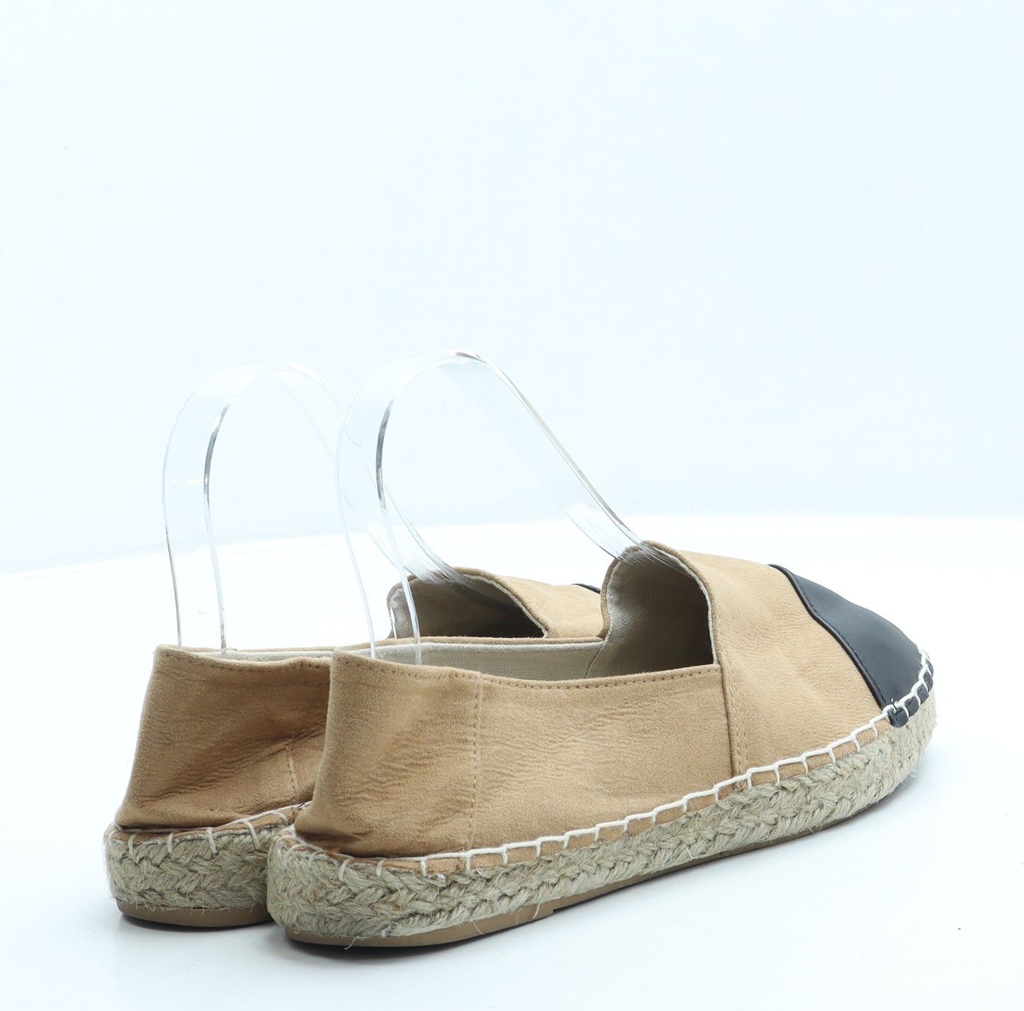 Primark Womens Brown Colourblock Polyester Espadrille Casual UK 5 38 6.5