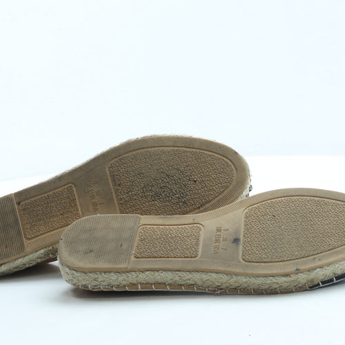 Primark Womens Brown Colourblock Polyester Espadrille Casual UK 5 38 6.5