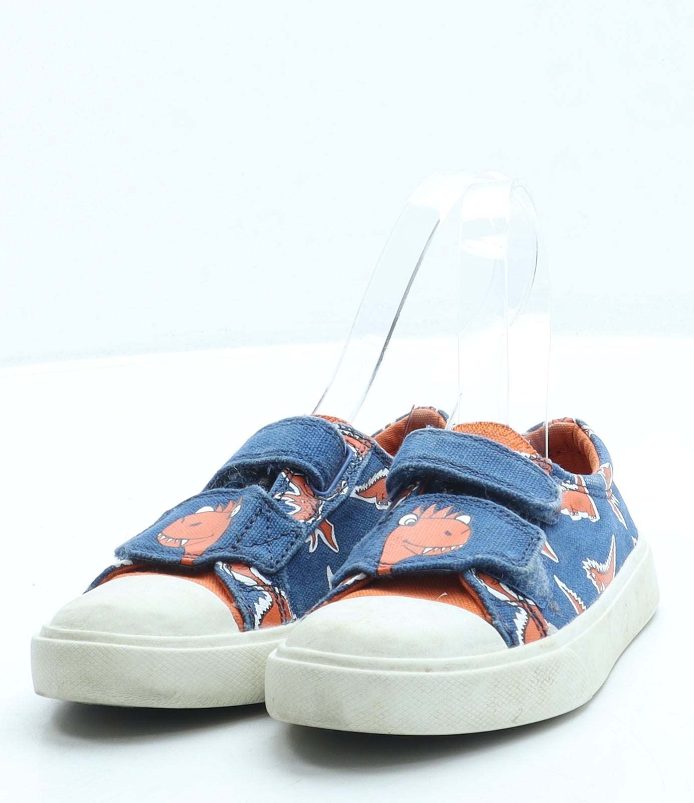 Clarks Boys Blue Geometric Polyester Trainer UK 7.5 - Dinosaur