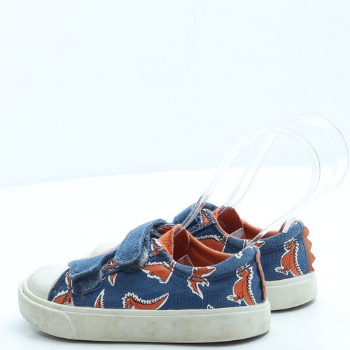 Clarks Boys Blue Geometric Polyester Trainer UK 7.5 - Dinosaur