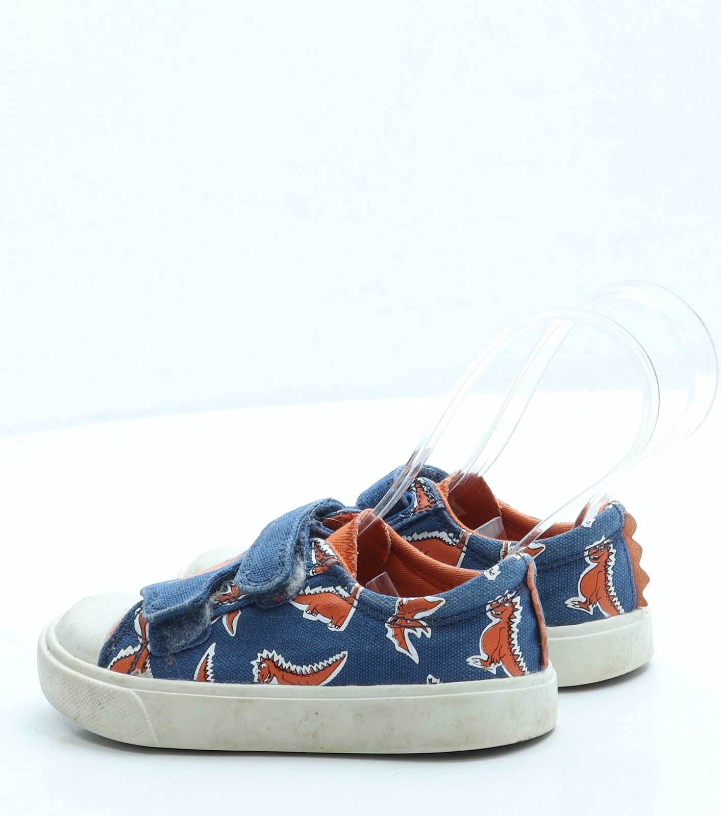 Clarks Boys Blue Geometric Polyester Trainer UK 7.5 - Dinosaur