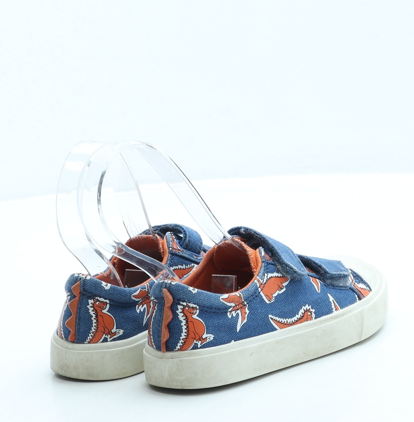 Clarks Boys Blue Geometric Polyester Trainer UK 7.5 - Dinosaur