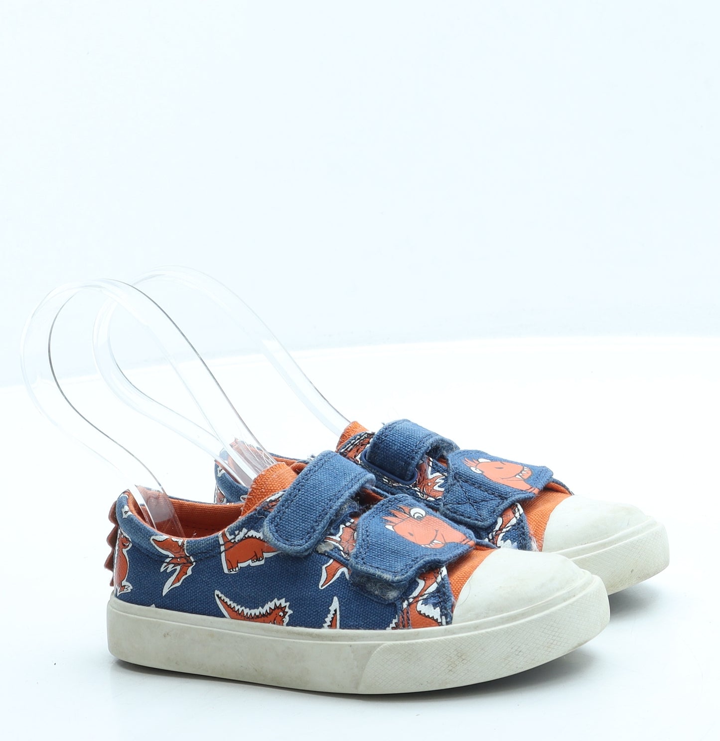 Clarks Boys Blue Geometric Polyester Trainer UK 7.5 - Dinosaur