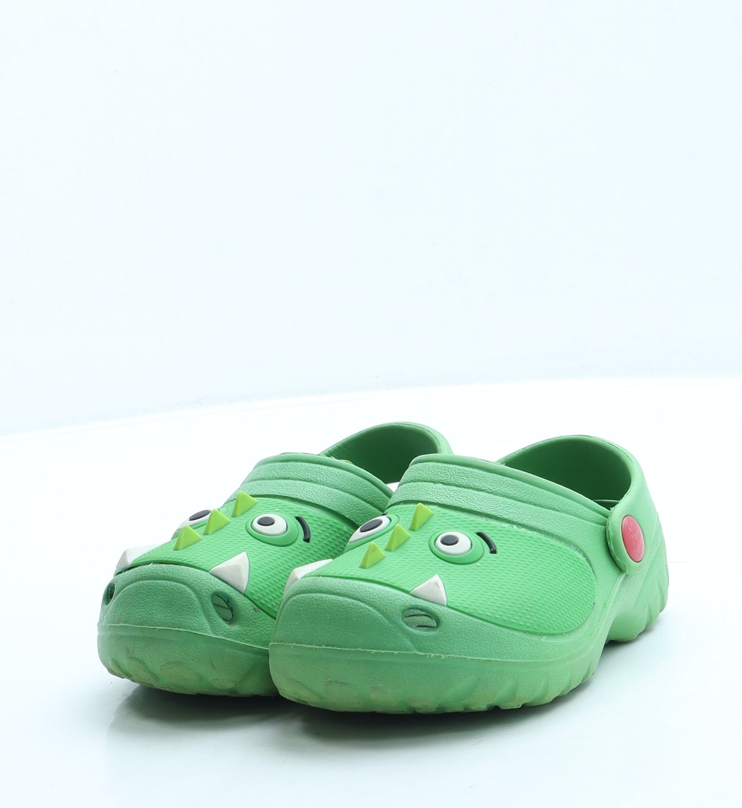 Preworn Boys Green Rubber Clog Casual UK 7 - Dinosaur