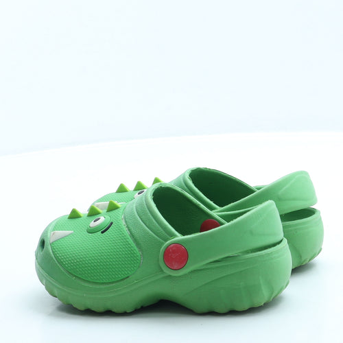 Preworn Boys Green Rubber Clog Casual UK 7 - Dinosaur