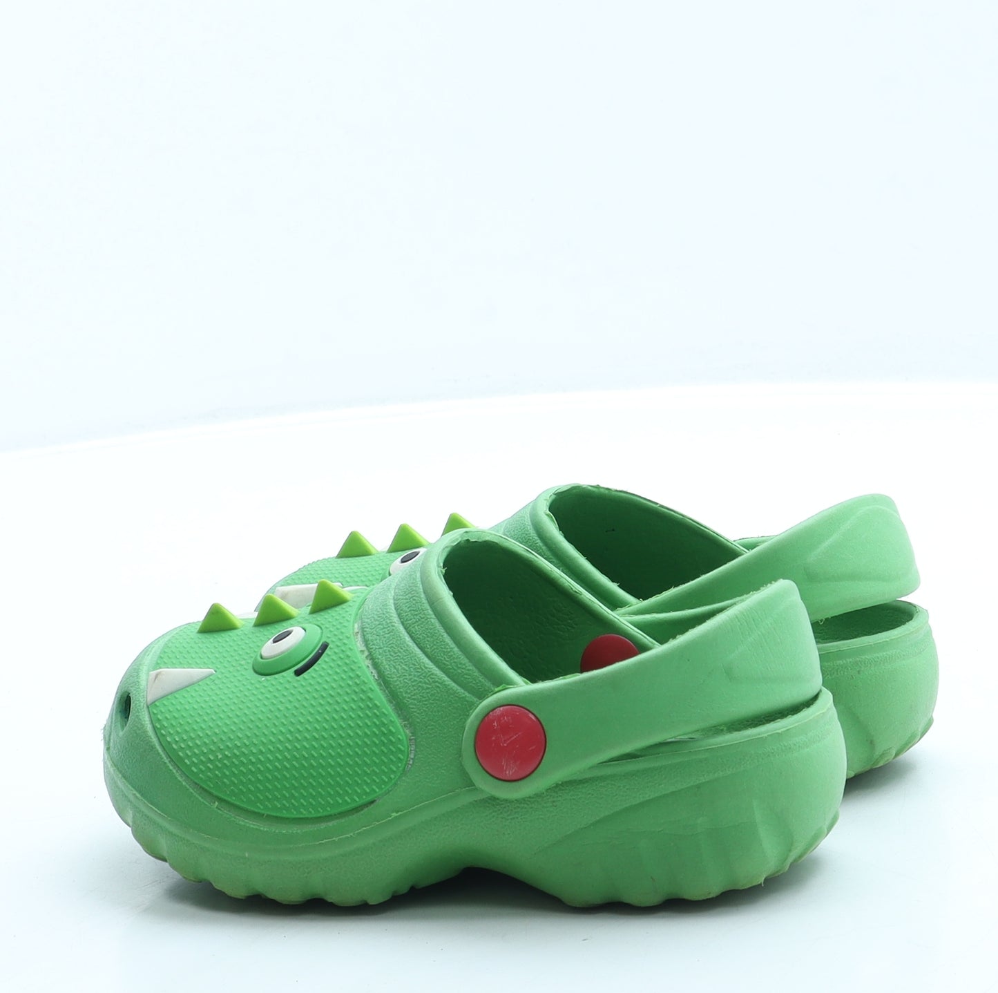 Preworn Boys Green Rubber Clog Casual UK 7 - Dinosaur