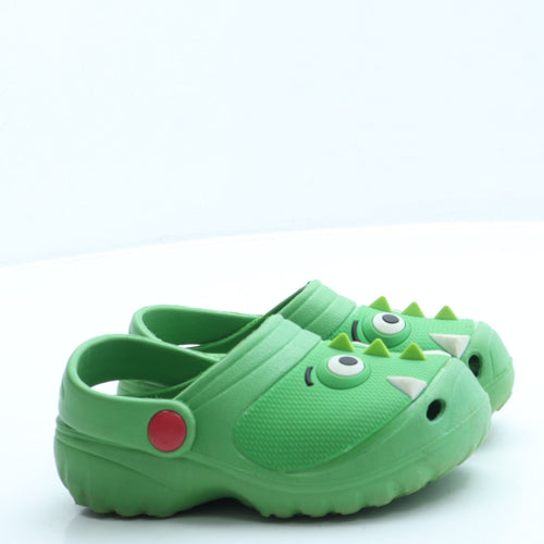 Preworn Boys Green Rubber Clog Casual UK 7 - Dinosaur