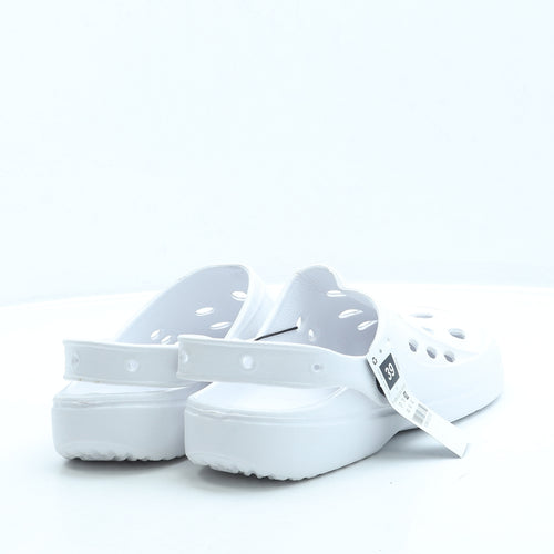 Dunnes Womens White Rubber Slip On Sandal UK 6 39