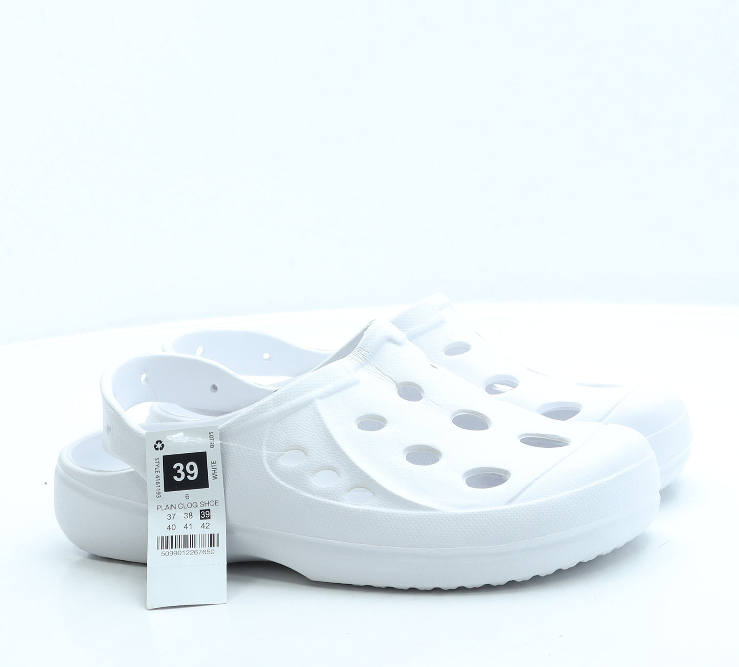 Dunnes Womens White Rubber Slip On Sandal UK 6 39