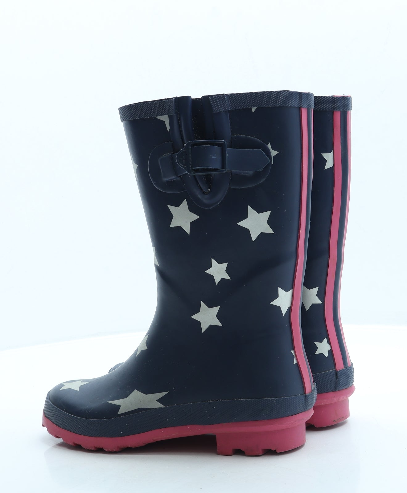 Preworn Womens Blue Geometric Rubber Wellies Boot UK 4 - Stars