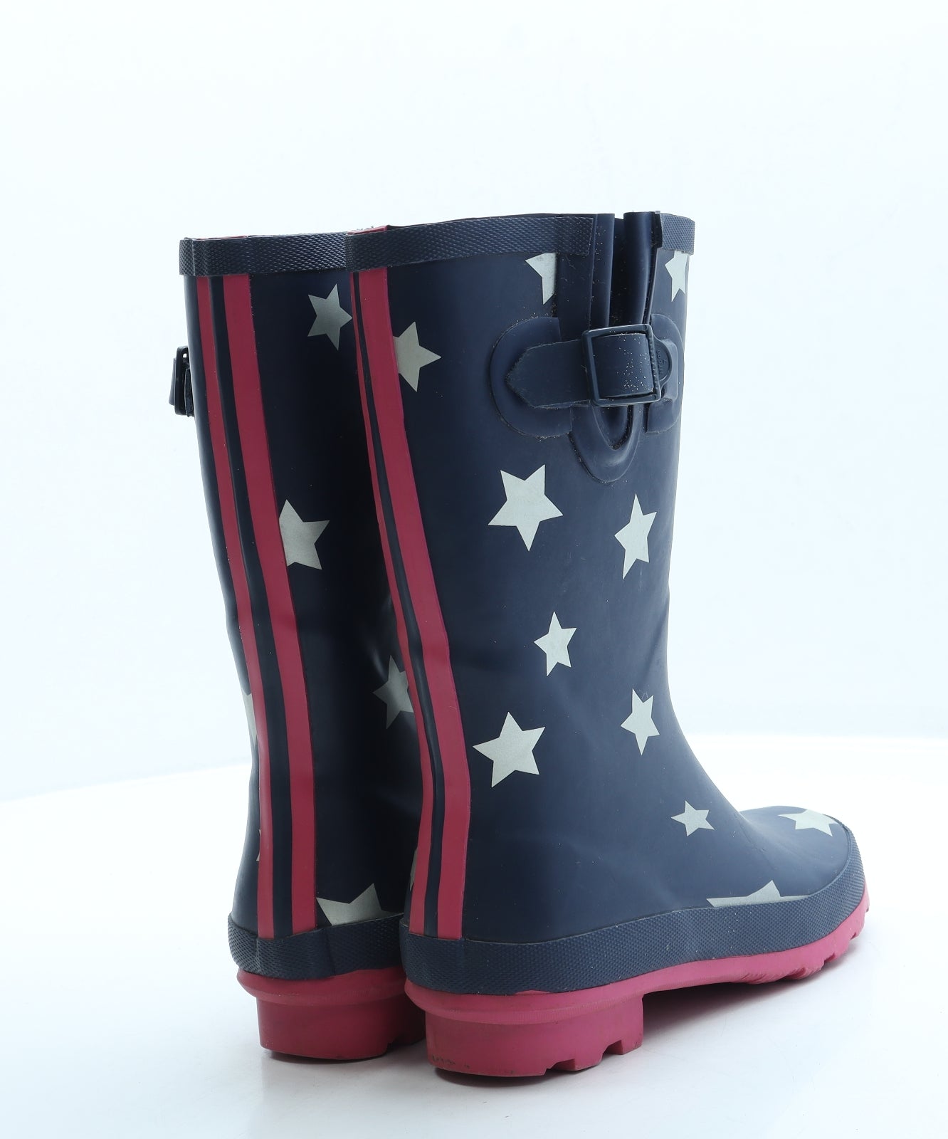 Preworn Womens Blue Geometric Rubber Wellies Boot UK 4 - Stars