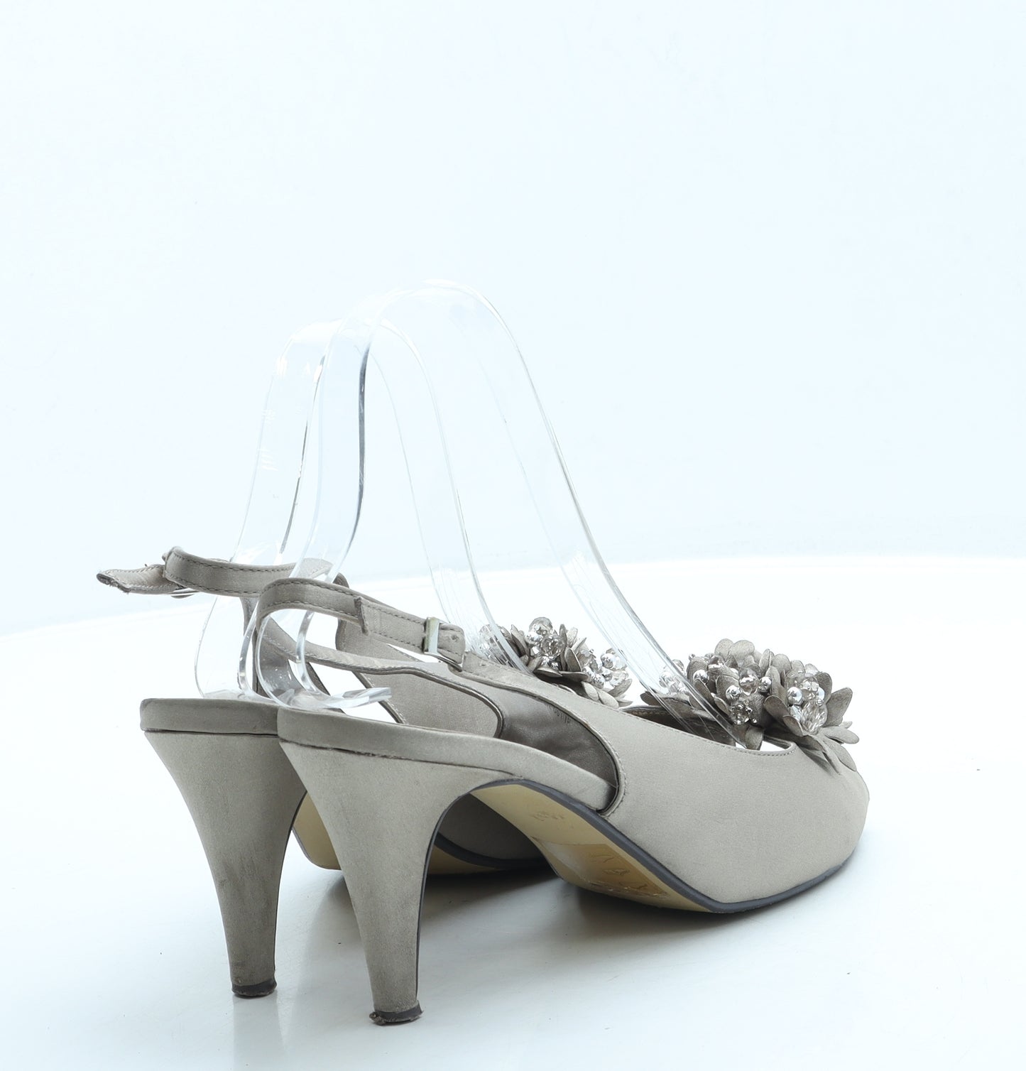 Lunar Womens Gold Polyester Slingback Heel UK 6 39