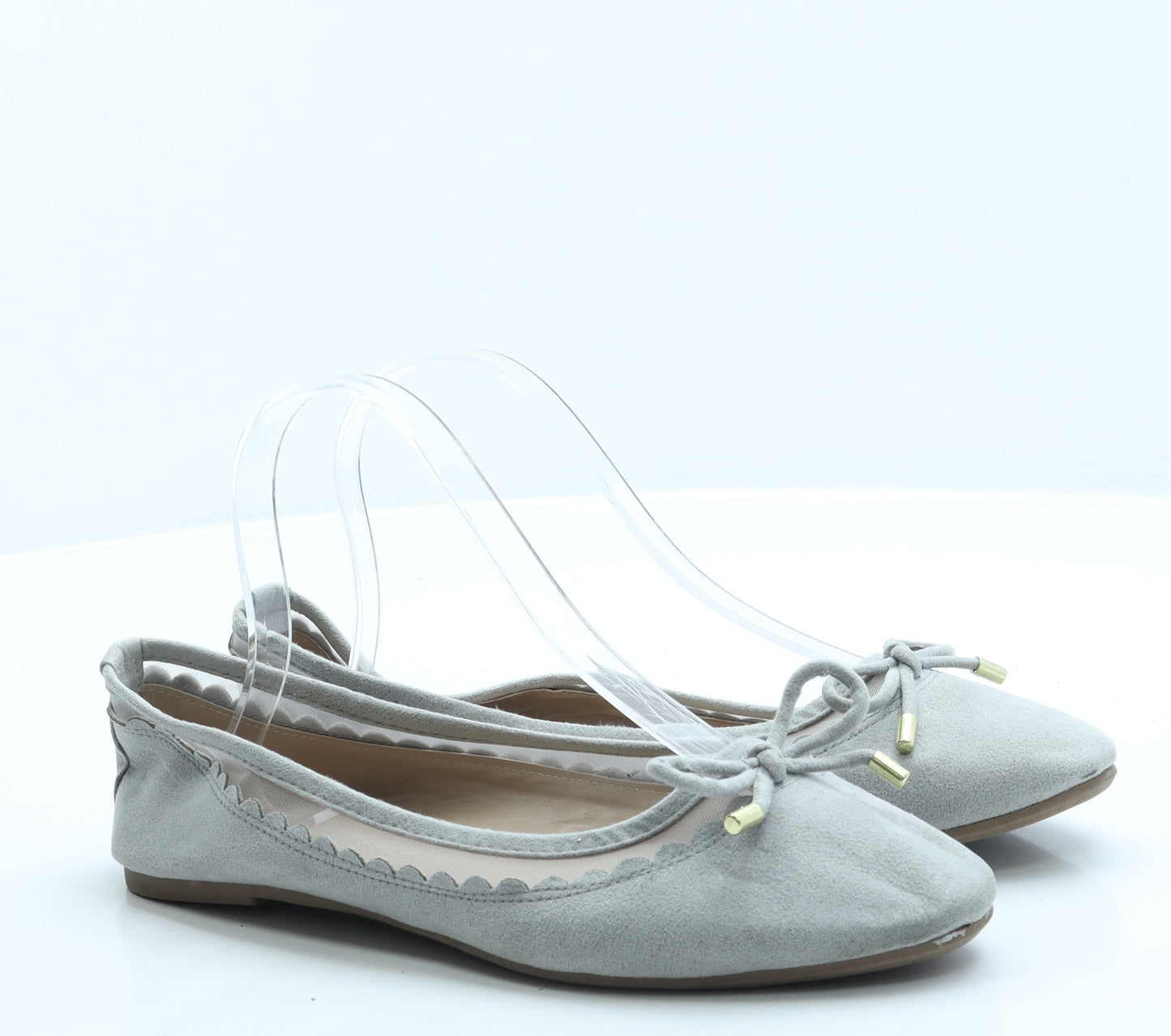 Dorothy Perkins Womens Grey Suede Ballet Flat UK 6