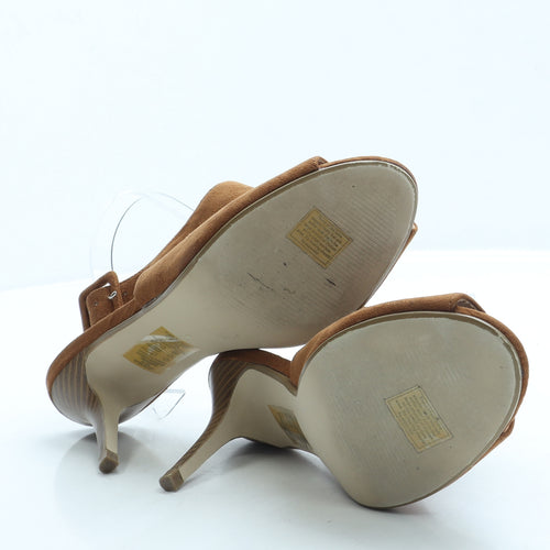Dorothy Perkins Womens Brown Suede Slingback Heel UK 6