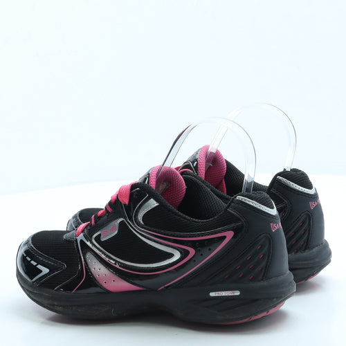 USA Pro Womens Black Polyester Trainer UK 4 37