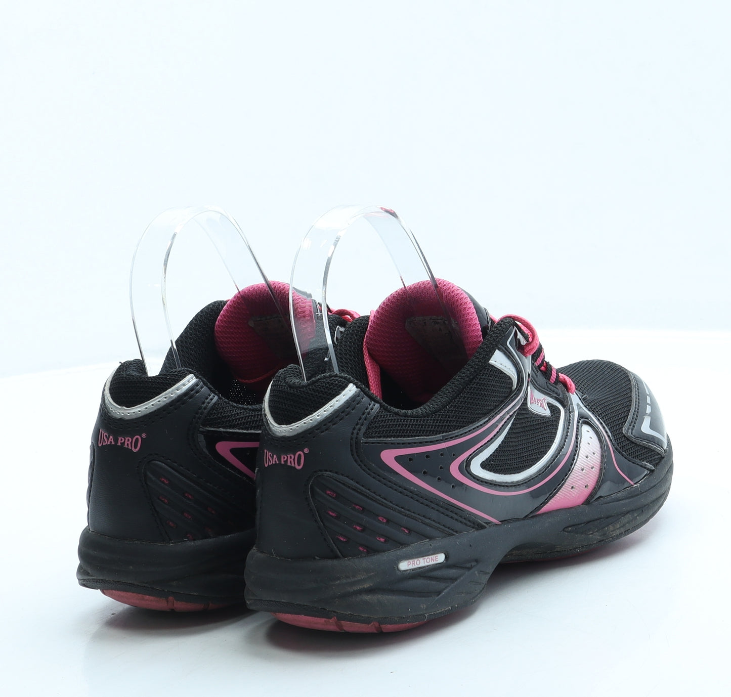 USA Pro Womens Black Polyester Trainer UK 4 37