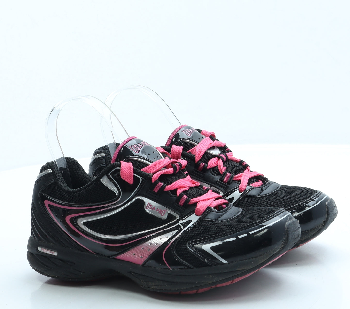USA Pro Womens Black Polyester Trainer UK 4 37