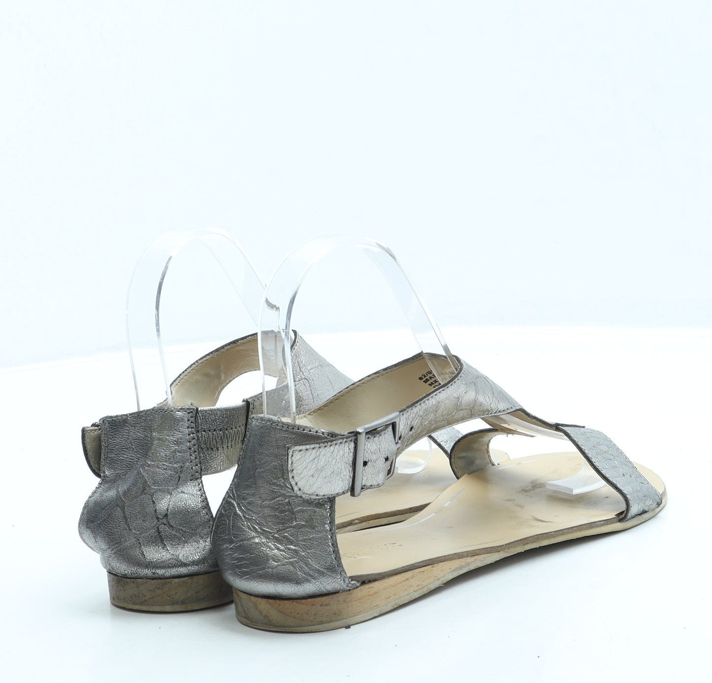 NEXT Womens Grey Leather Strappy Sandal UK 4 37