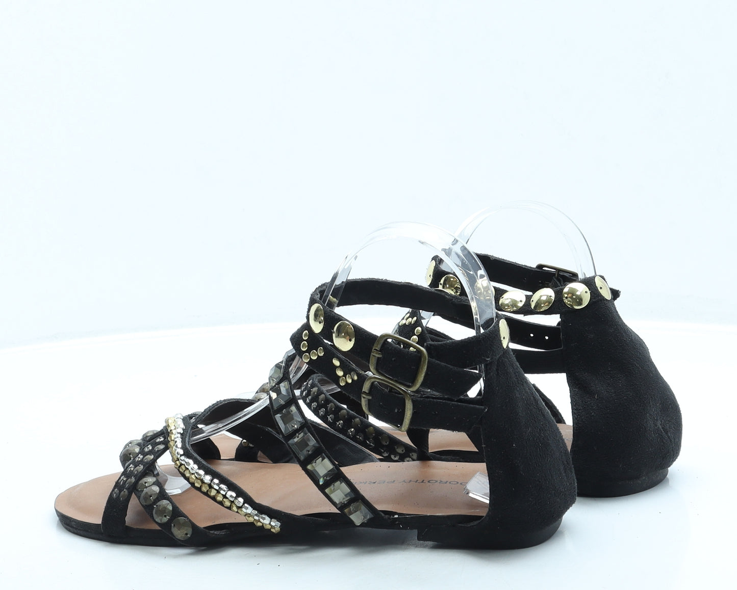 Dorothy Perkins Womens Black Suede Gladiator Sandal UK 5