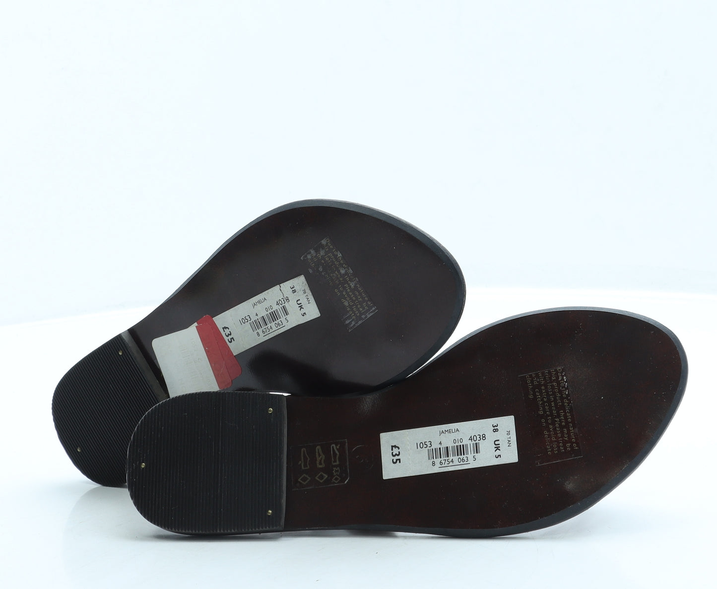 Faith Womens Brown Leather Slingback Sandal UK 5
