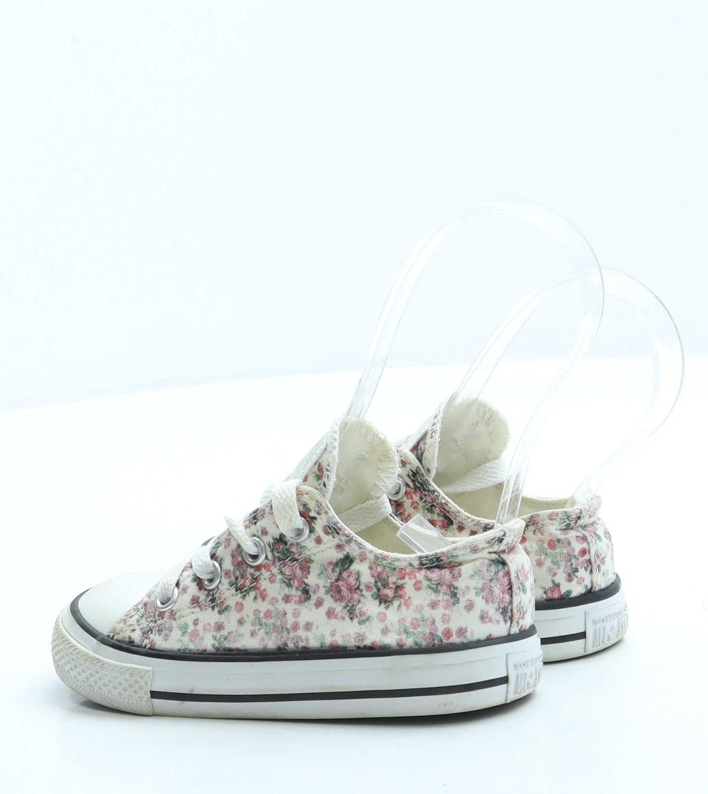Converse Girls Beige Floral Fabric Trainer UK 7 23
