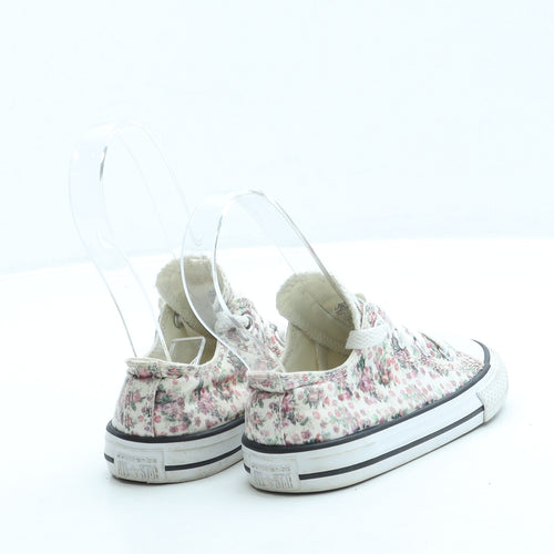 Converse Girls Beige Floral Fabric Trainer UK 7 23