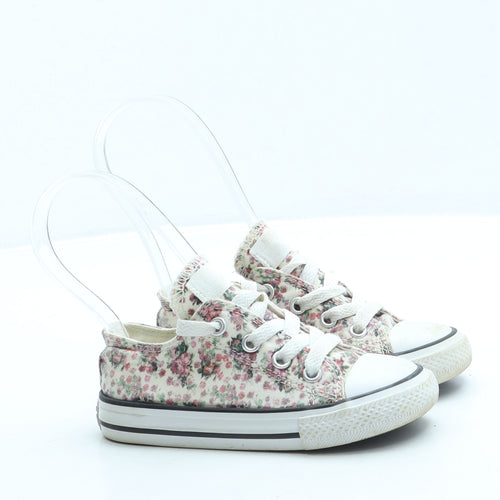 Converse Girls Beige Floral Fabric Trainer UK 7 23