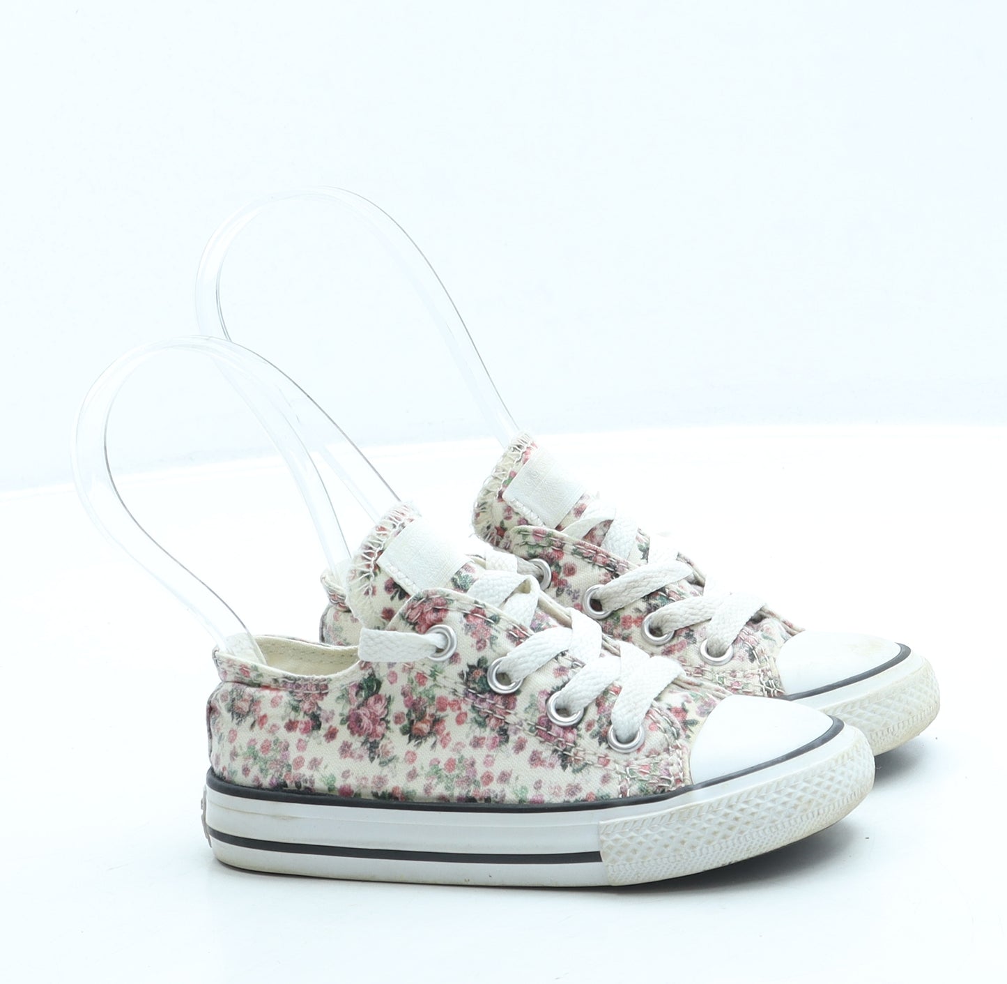 Converse Girls Beige Floral Fabric Trainer UK 7 23