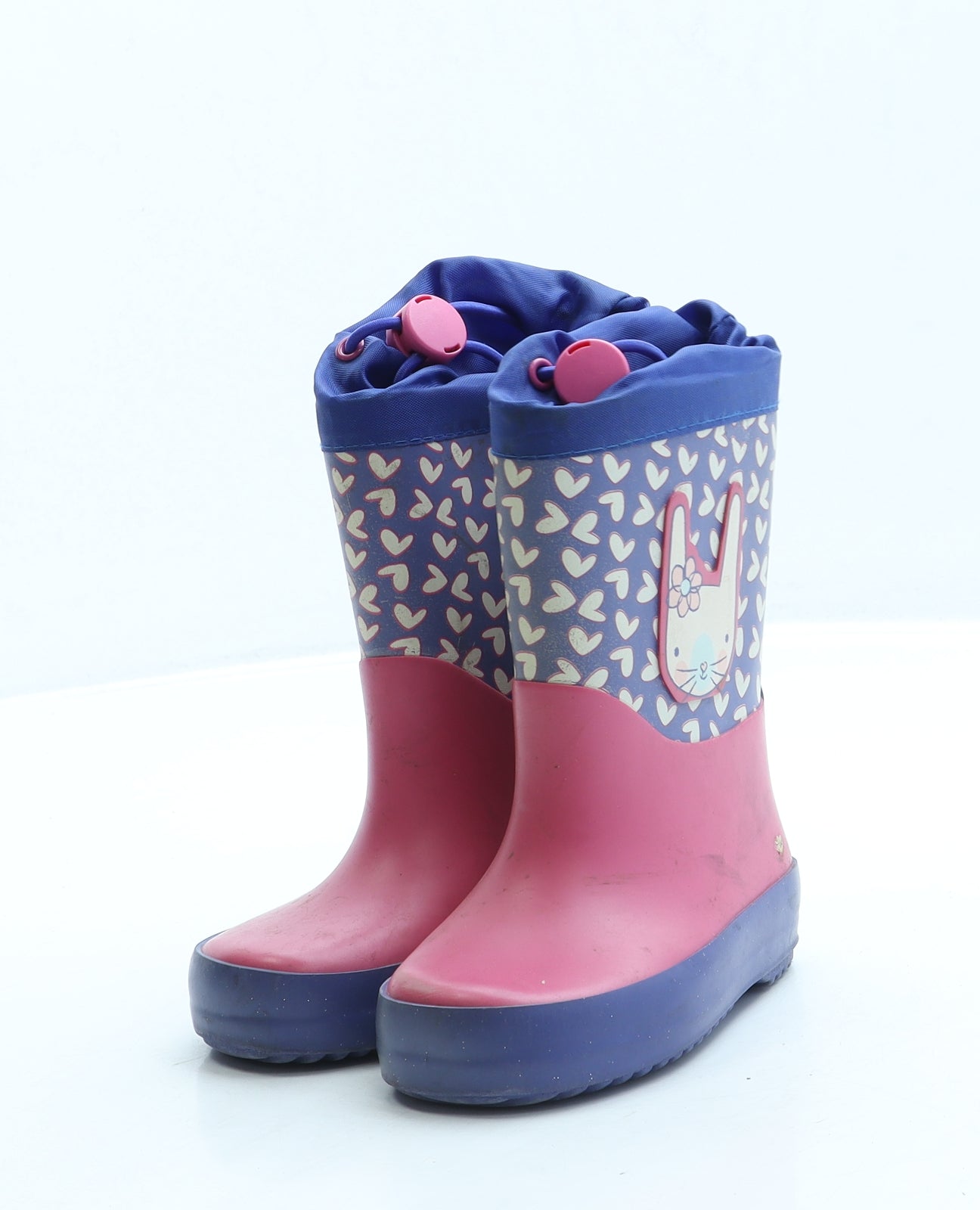 Clarks Girls Purple Rubber Wellies Boot UK 4 - Bunny