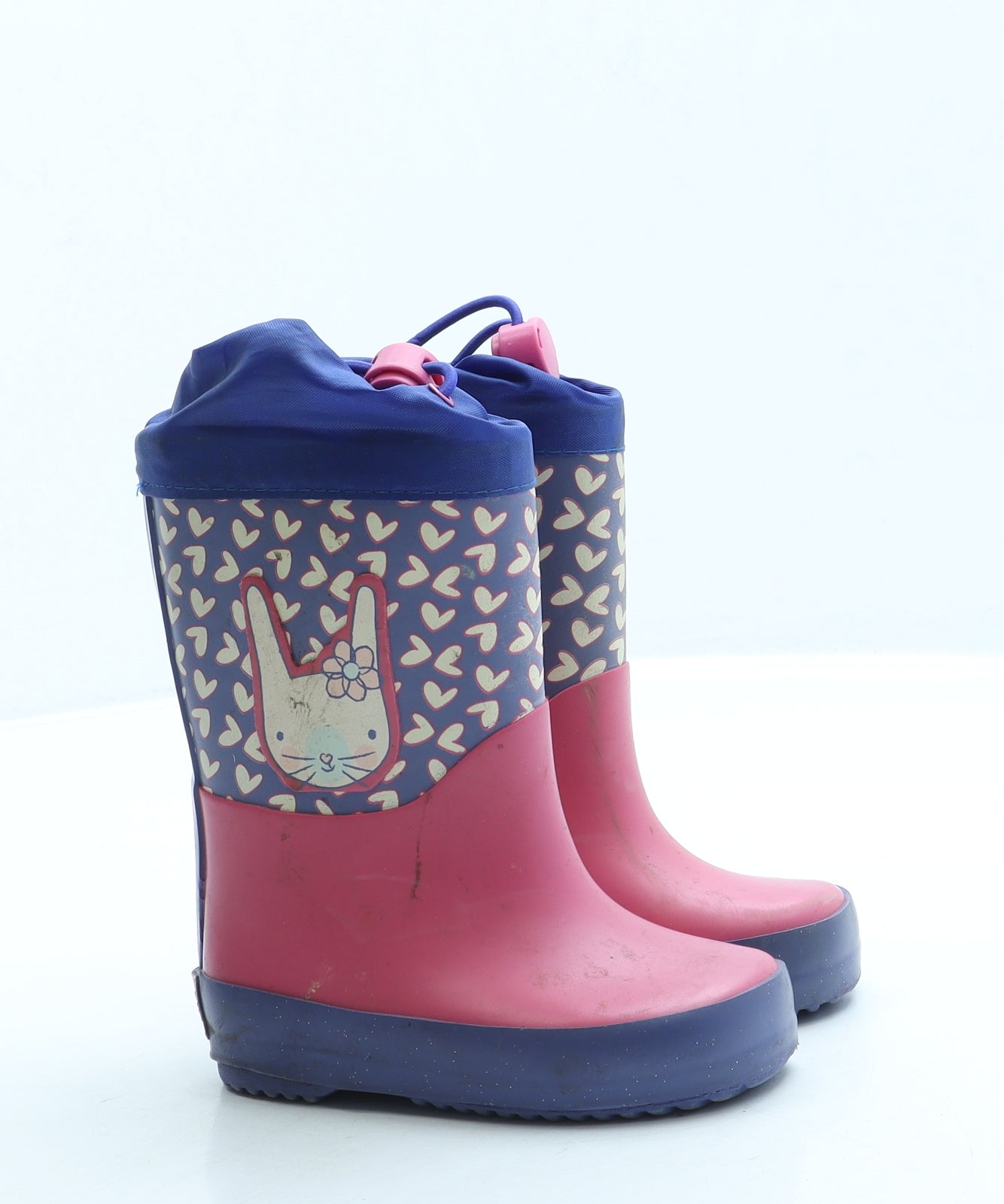Clarks Girls Purple Rubber Wellies Boot UK 4 - Bunny